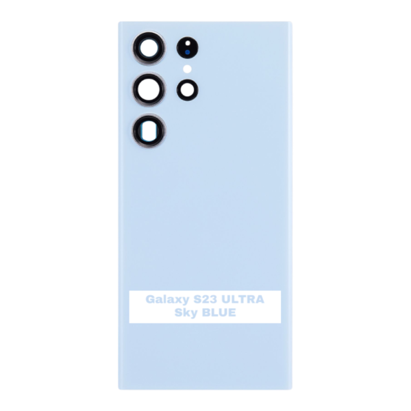 SAMSUNG S23 ULTRA -S918B- Battery Cover Extra Glass OEM- Sky Blue – Image 3