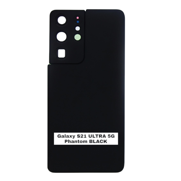 SAMSUNG S21 ULTRA 5G -G998B- Battery Cover Extra Glass OEM- Phantom Black – Image 3