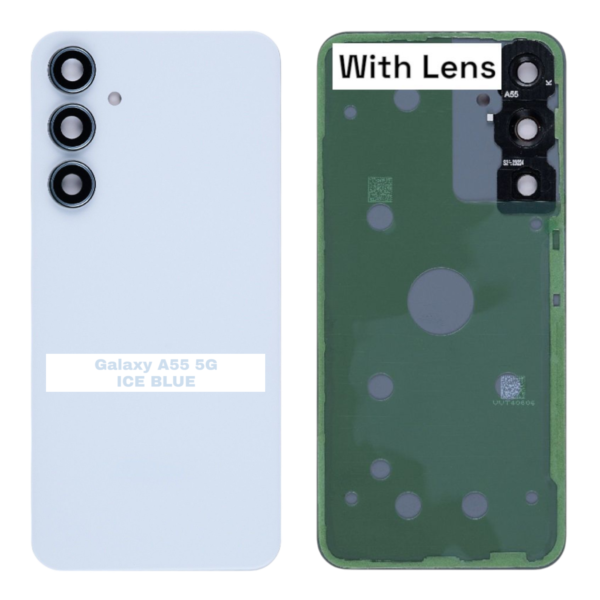 SAMSUNG Galaxy A55 5G – A556B – Battery Cover Extra Glass OEM – Ice Blue