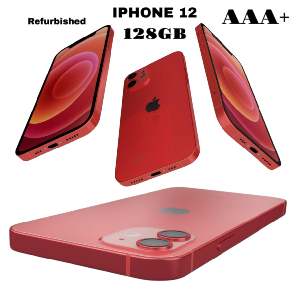Refurbished IPHONE 12 – (128GB, AAA+ grade) 100%Battery Capacity-Red
