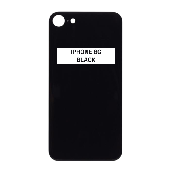 IPHONE 8G - Battery Cover Extra Glass - Black