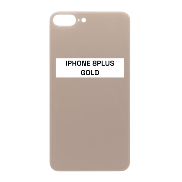 I PHONE 8 PLUS - Battery Cover Extra Glass - Gold