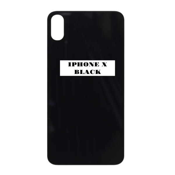 I PHONE X – Battery Cover Extra Glass – Black