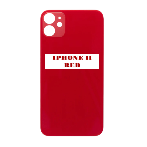 I PHONE 11 – Battery Cover Extra Glass – Red