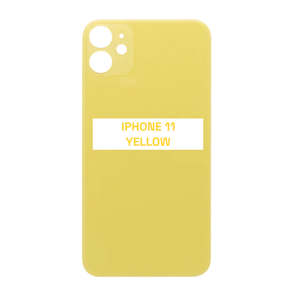 I PHONE 11 – Battery Cover Extra Glass – Yellow