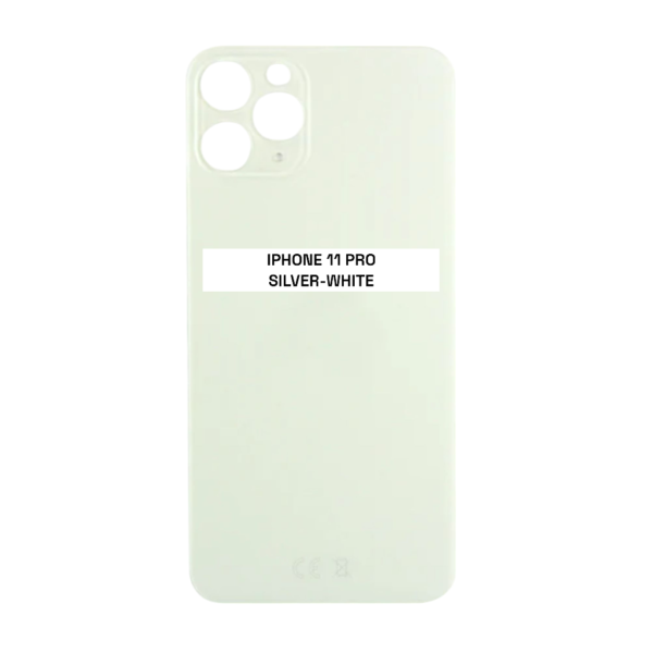 I PHONE 11 PRO – Battery Cover Extra Glass – Silver-White
