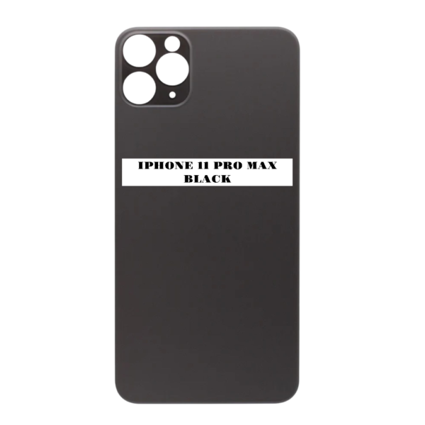 I PHONE 11 PRO MAX – Battery Cover Extra Glass – Black