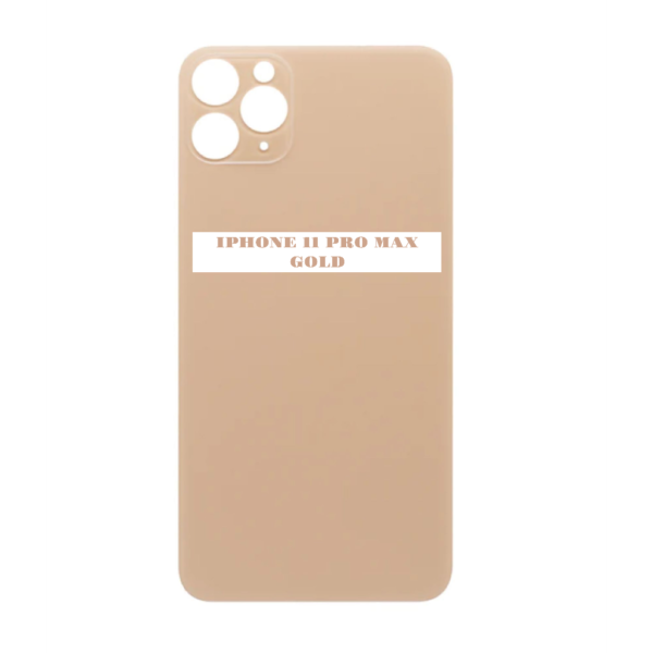 I PHONE 11 PRO MAX – Battery Cover Extra Glass – GOLD