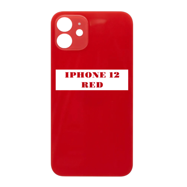 I PHONE 12 – Battery Cover Extra Glass – Red