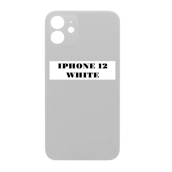 I PHONE 12 – Battery Cover Extra Glass – White