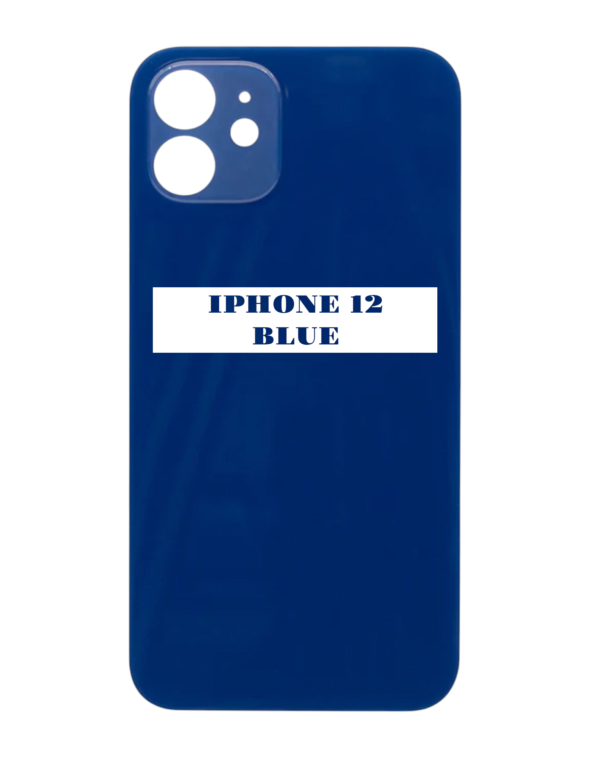 I PHONE 12 -Battery Cover Extra Glass - Blue