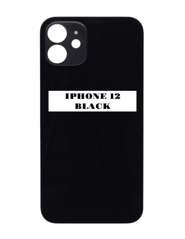 I PHONE 12 – Battery Cover Extra Glass – Black