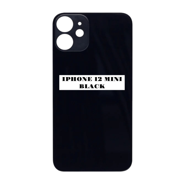 I PHONE 12 MINI -Battery Cover Extra Glass – Black