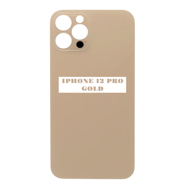I PHONE 12 PRO -Battery Cover Extra Glass – Gold