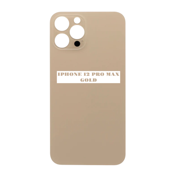 I PHONE 12 PRO MAX -Battery Cover Extra Glass – Gold