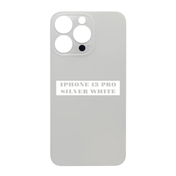 I PHONE 13 PRO – Battery Cover Extra Glass – Silver White