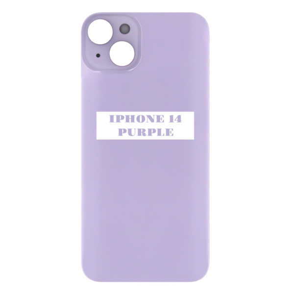 I PHONE 14 – Battery Cover Extra Glass – Purple