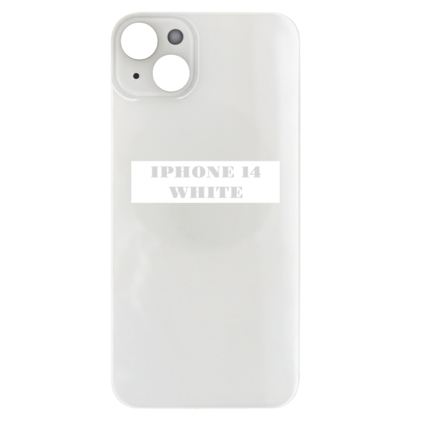 I PHONE 14 – Battery Cover Extra Glass – White