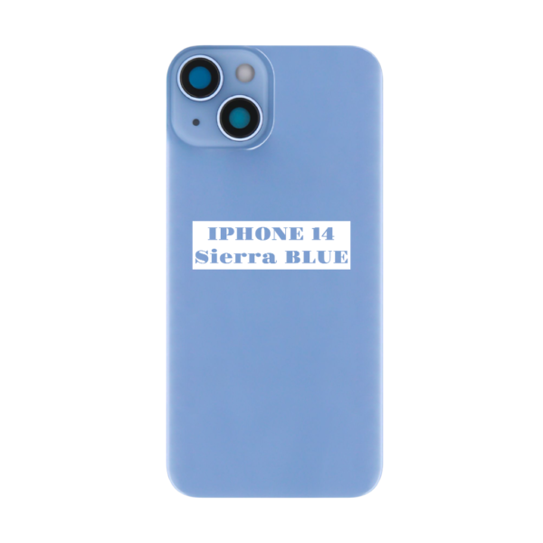 I PHONE 14 – Battery Cover Extra Glass – Sierra Blue
