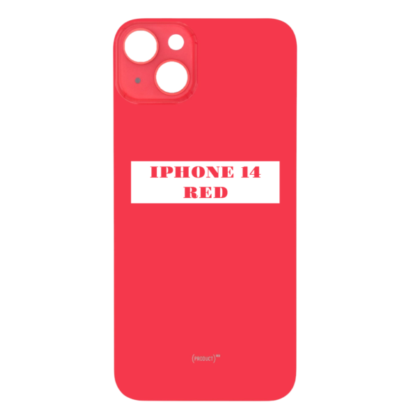I PHONE 14 – Battery Cover Extra Glass – Red