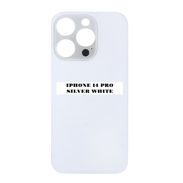I PHONE 14 PRO – Battery Cover Extra Glass – Silver White