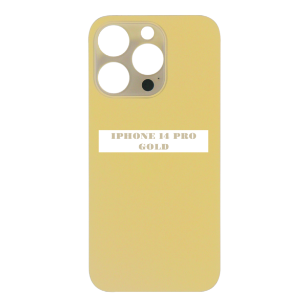 I PHONE 14 PRO – Battery Cover Extra Glass – Gold