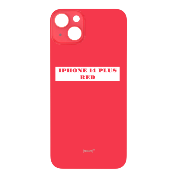 I PHONE 14 PLUS – Battery Cover Extra Glass – Red