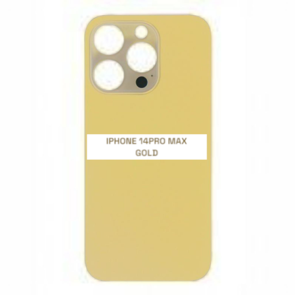 I PHONE 14 PRO MAX – Battery Cover Extra Glass – Gold