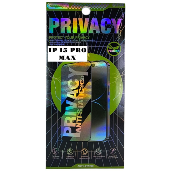 PRIVACY SCREEN PROTECTORS FOR I PHONE – 15 PRO MAX