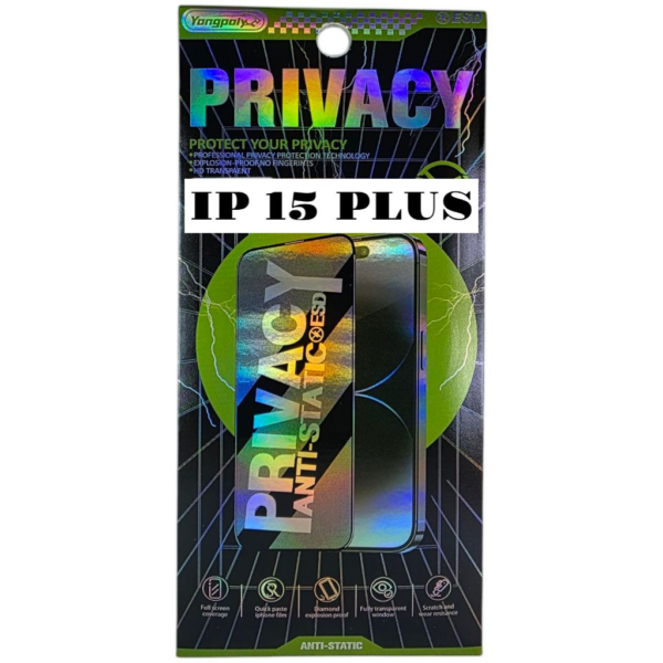PRIVACY SCREEN PROTECTORS FOR I PHONE – 15 PLUS