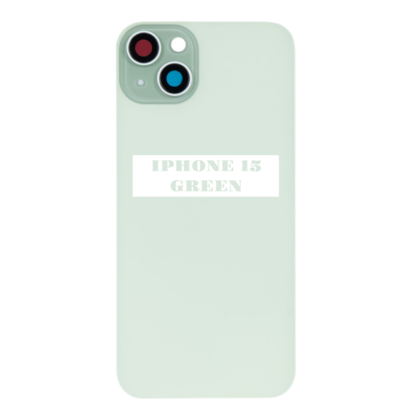 I PHONE 15 – Battery Cover Extra Glass – Green