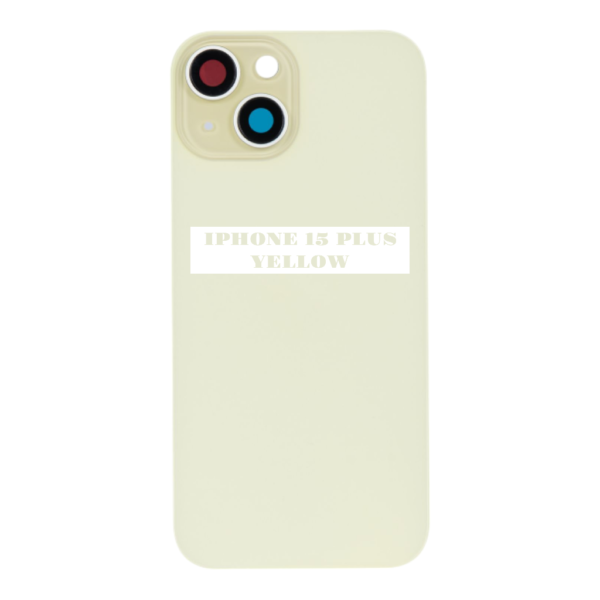 I PHONE 15 PLUS – Battery Cover Extra Glass – Yellow