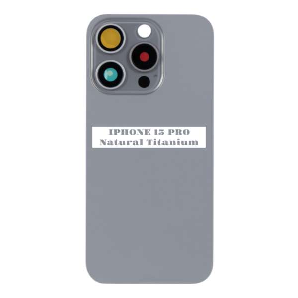 I PHONE 15 PRO – Battery Cover Extra Glass – Natural Titanium