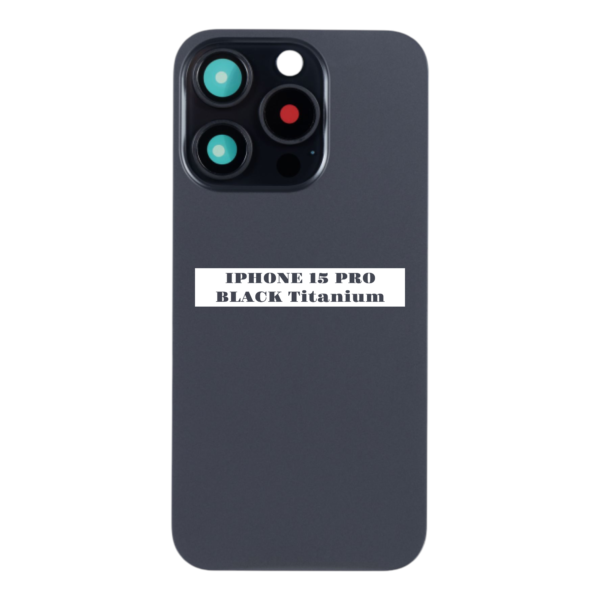 I PHONE 15 PRO – Battery Cover Extra Glass – Black Titanium