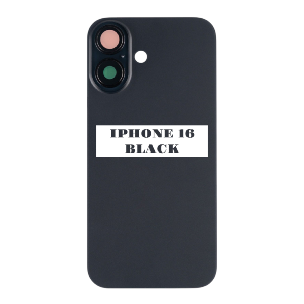 I PHONE 16 – Battery Cover Extra Glass – Black