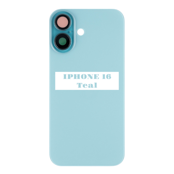 I PHONE 16 – Battery Cover Extra Glass – Teal