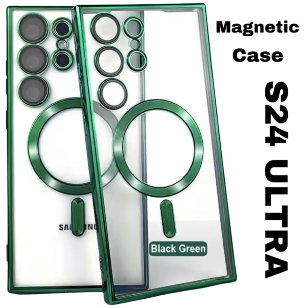MAGNETIC CASE FOR SAMSUNG GALAXY S24 ULTRA-S928B- MAGSAFE CASE-Dark Green