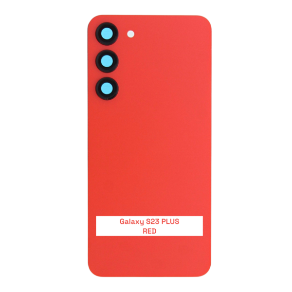 SAMSUNG S23 PLUS -S916B- Battery Cover Extra Glass OEM- Red – Image 3