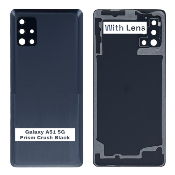 Samsung Galaxy A51 5G -A516B – Battery Cover Extra Glass OEM –Prism Crush Black