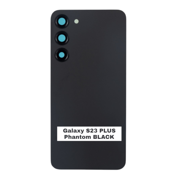 SAMSUNG S23 PLUS -S916B- Battery Cover Extra Glass OEM- Phantom Black – Image 3