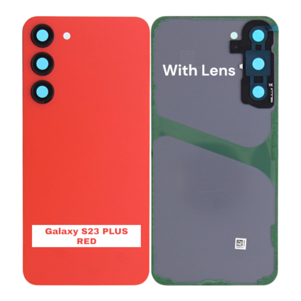SAMSUNG S23 PLUS -S916B- Battery Cover Extra Glass OEM- Red