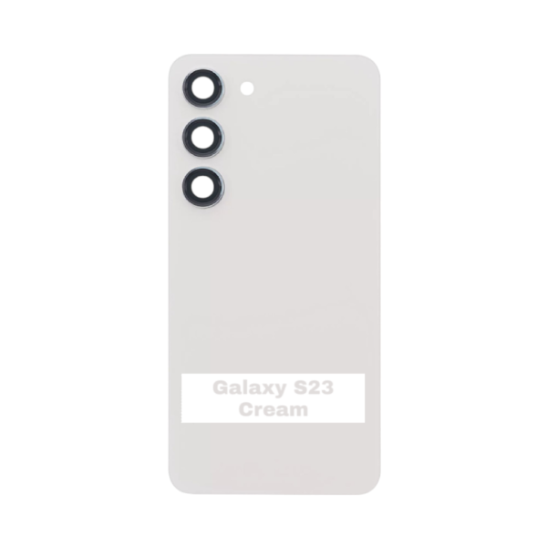 SAMSUNG S23 -S911B- Battery Cover Extra Glass OEM – Cream – Image 3