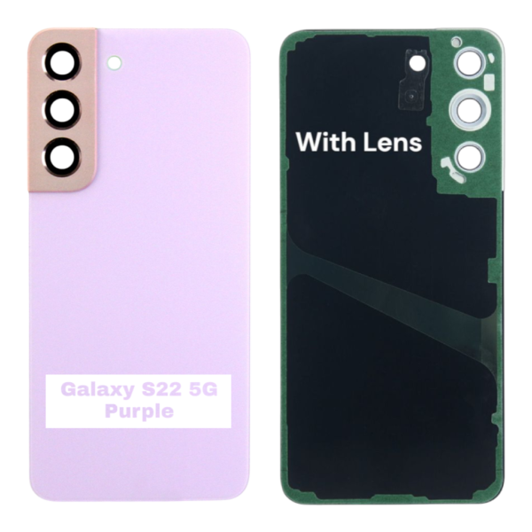 SAMSUNG S22 5G -S901B- Battery Cover Extra Glass OEM- Purple