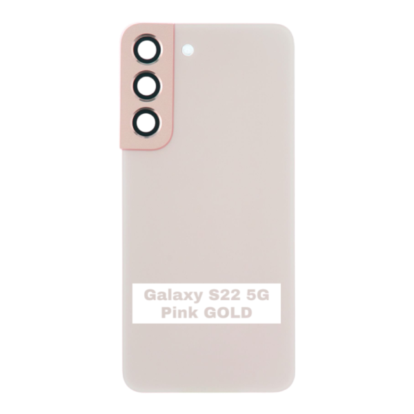 SAMSUNG S22 5G -S901B- Battery Cover Extra Glass OEM- Pink Gold – Image 3