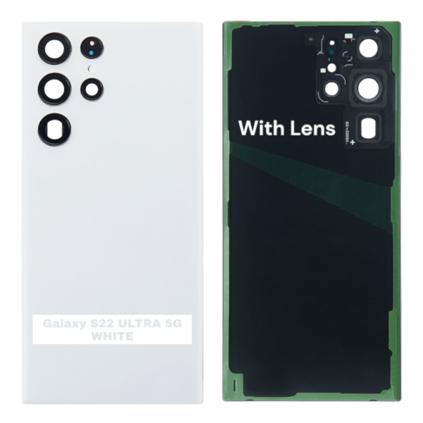 SAMSUNG S22 ULTRA 5G -S908B- Battery Cover Extra Glass OEM- White