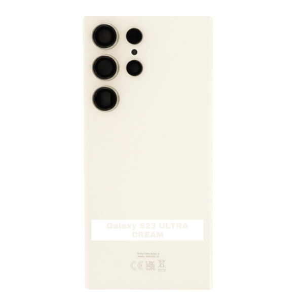 SAMSUNG S23 ULTRA -S918B- Battery Cover Extra Glass OEM- Cream – Image 3