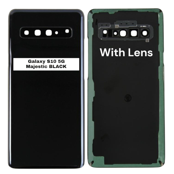 SAMSUNG S10 5G – G977B – Battery Cover Extra Glass OEM – Tajestic Black