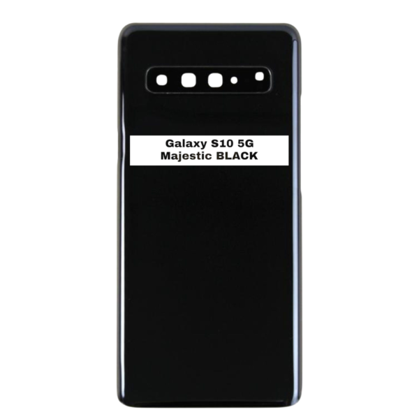 SAMSUNG S10 5G – G977B – Battery Cover Extra Glass OEM – Tajestic Black – Image 3