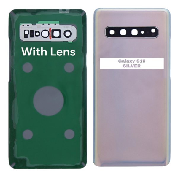 SAMSUNG S10 5G – G977B – Battery Cover Extra Glass OEM – SILVER