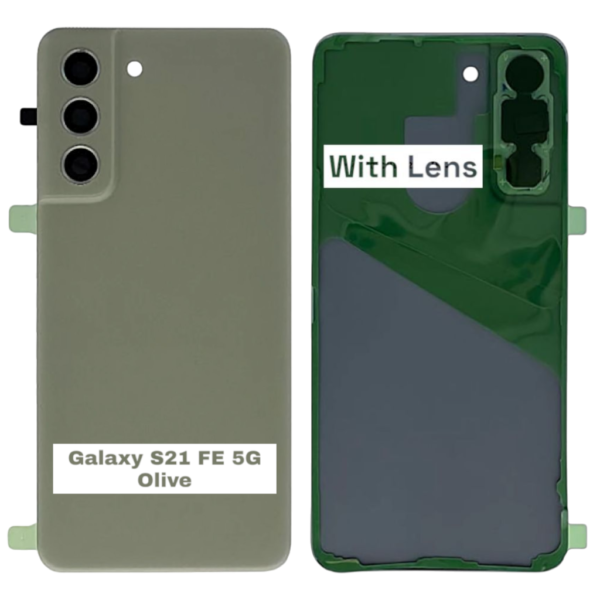 SAMSUNG S21 FE 5G -G990B- Battery Cover Extra Glass OEM- Olive